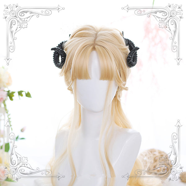 Golden long roll wig KF90552