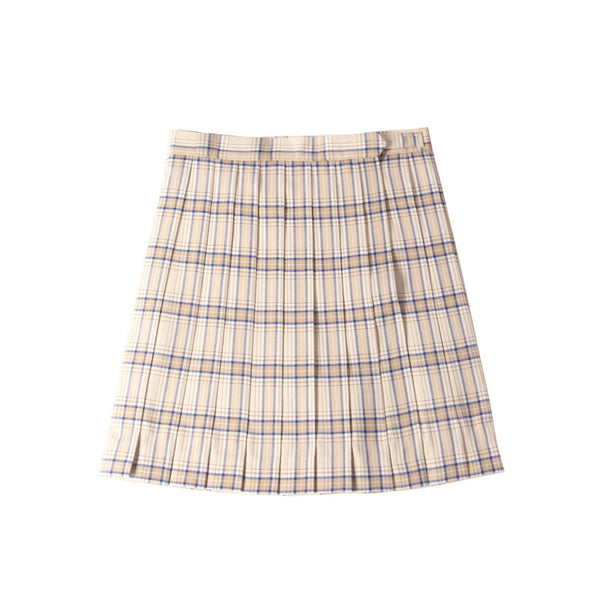 Plaid pleated skirt KF9321