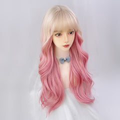 Lolita gold powder long curly hair wig KF82428