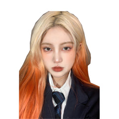 Golden gradient orange wig KF81760