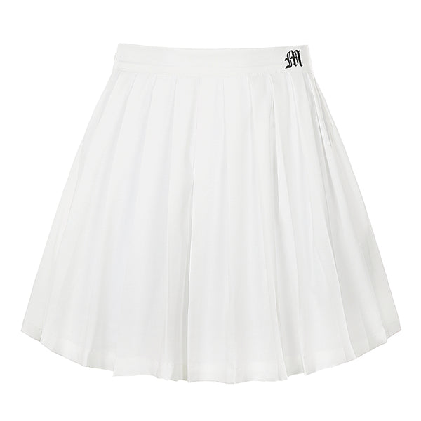 Letter embroidery pleated skirt KF81891
