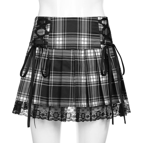 Harajuku Check Pleated Skirt KF81853