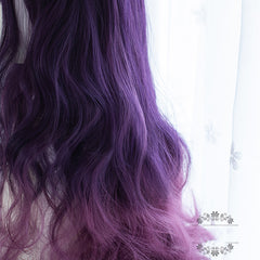 Purple long straight wig KF81266