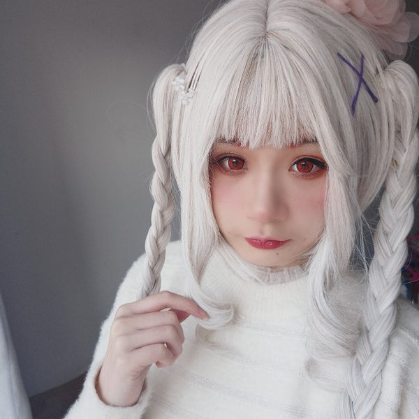 White long roll wig KF90768