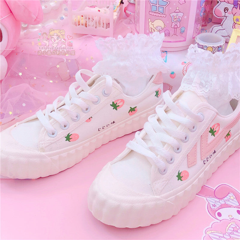 Strawberry canvas shoes KF81841
