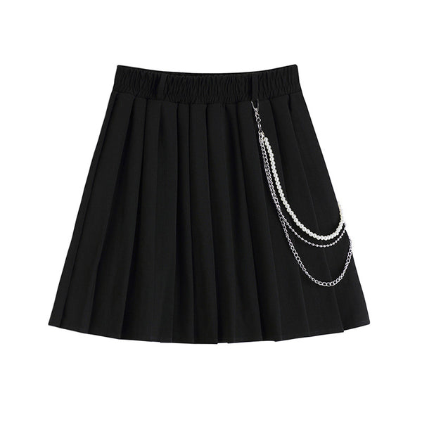 vintage chain pleated skirt  KF83066