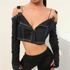 Punk black top KF90797