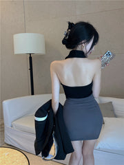 solid color tight skirt  KF83326