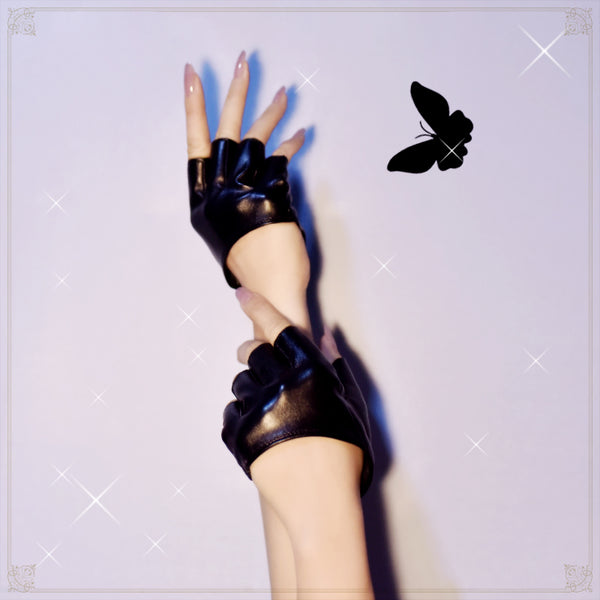 Punk dark gloves KF81426