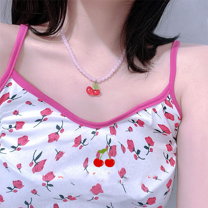 Homemade Cherry Necklace  KF82809