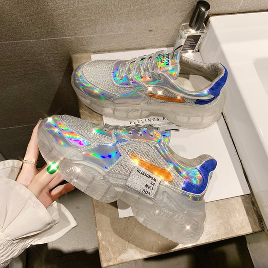 Laser silver shoes KF90696