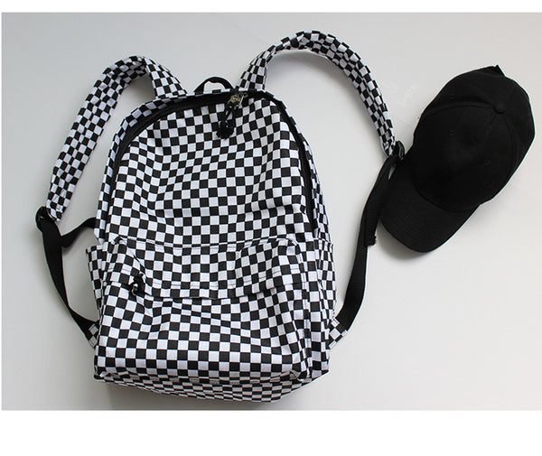 Ulzzang Check Backpack KF81506