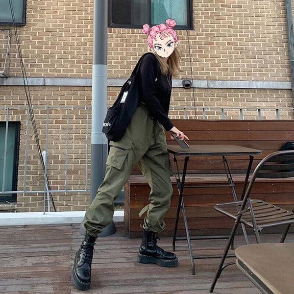 Ulzzang green pants KF9592