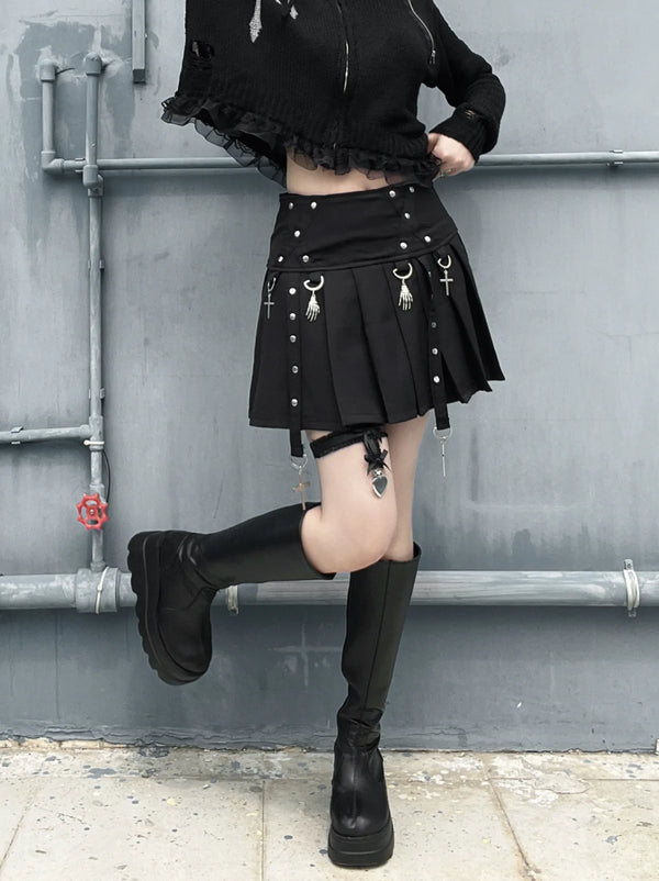 PUNK PLEATED SKIRT  KF83159