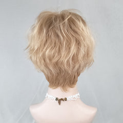 Golden short curly wig KF82041