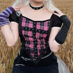 Harajuku Check T-Shirt   KF9429