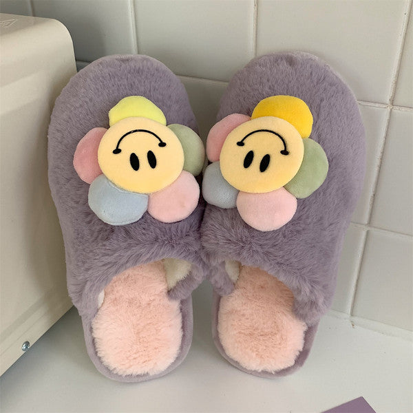 Cute smiling cotton slippers  KF82445