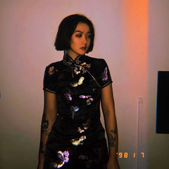 Dark vintage cheongsam KF90376