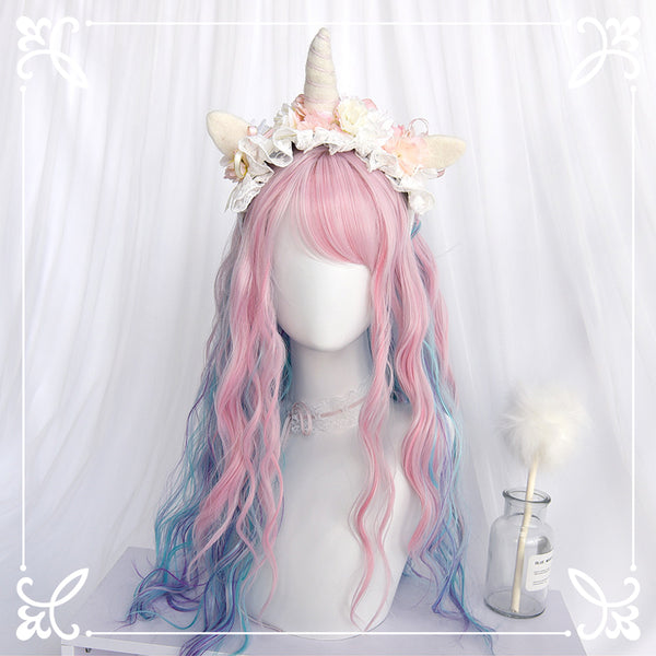 Pink gradient wig KF90638