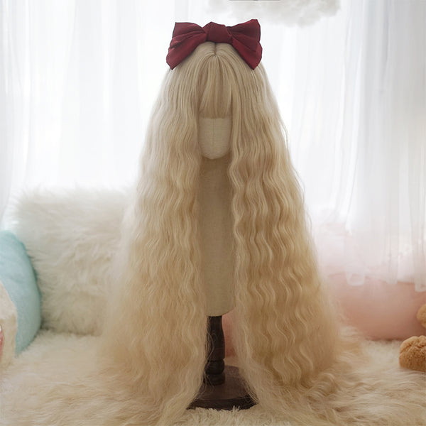 gold Long Curly Wig  KF82922