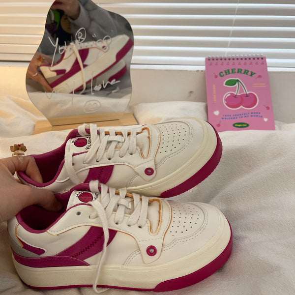 strawberry pink white shoes KF82707