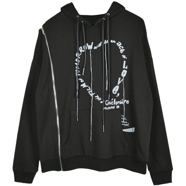 Black Zipper Hoodie  KF81615