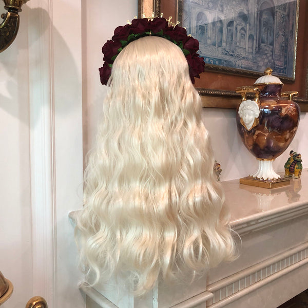 White long curly wig KF81264