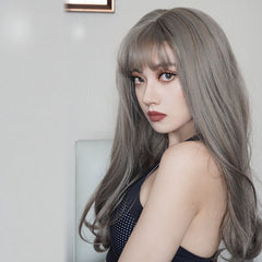 Grey long roll wig KF9617