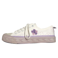 Floral embroidered canvas shoes  KF2297