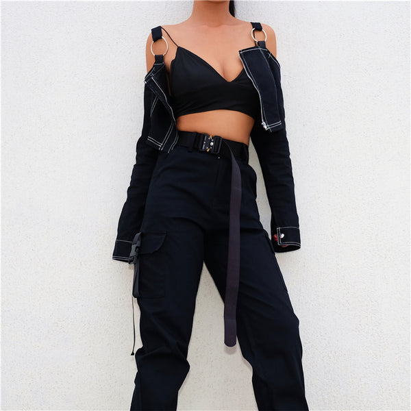 Punk black top KF90797
