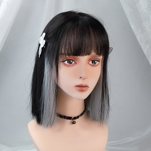 Black short straight wig KF81236