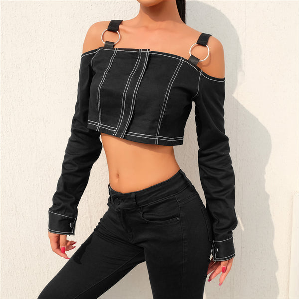 Punk black top KF90797