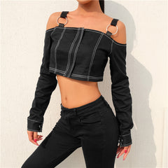 Punk black top KF90797