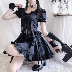 Punk dark dress KF81403