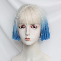Silver blue short wig  KF90287