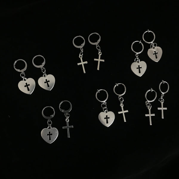 Love cross earrings KF9603