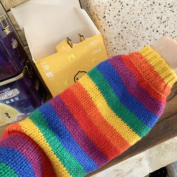 Rainbow Striped Sweater KF9488