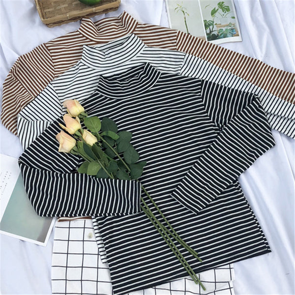 Striped long-sleeved T-shirt KF9436