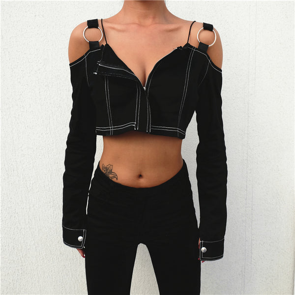 Punk black top KF90797