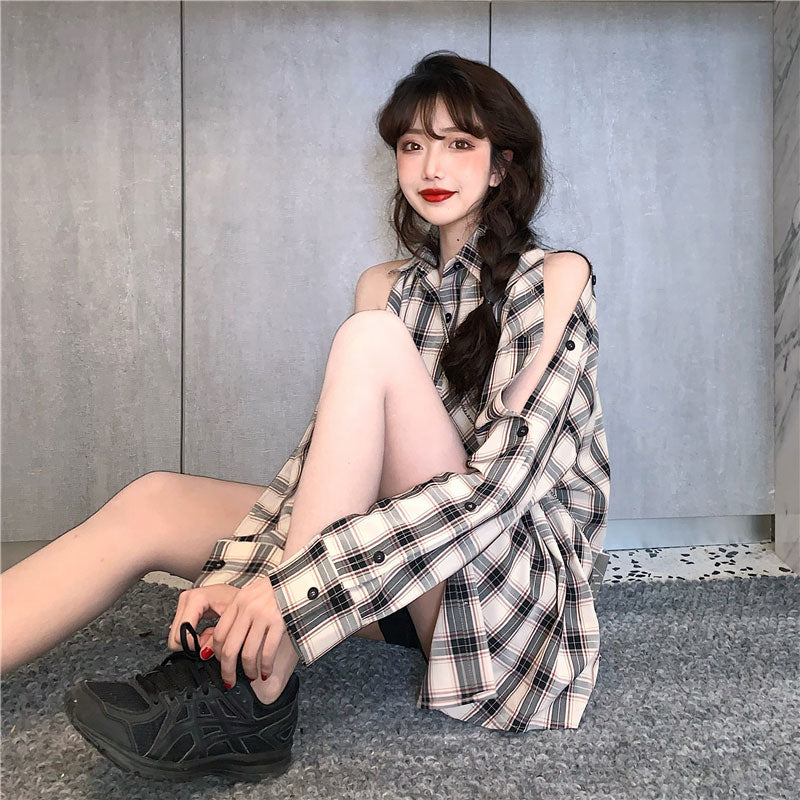 Ulzzang plaid shirt KF81318
