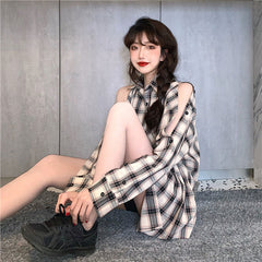 Ulzzang plaid shirt KF81318
