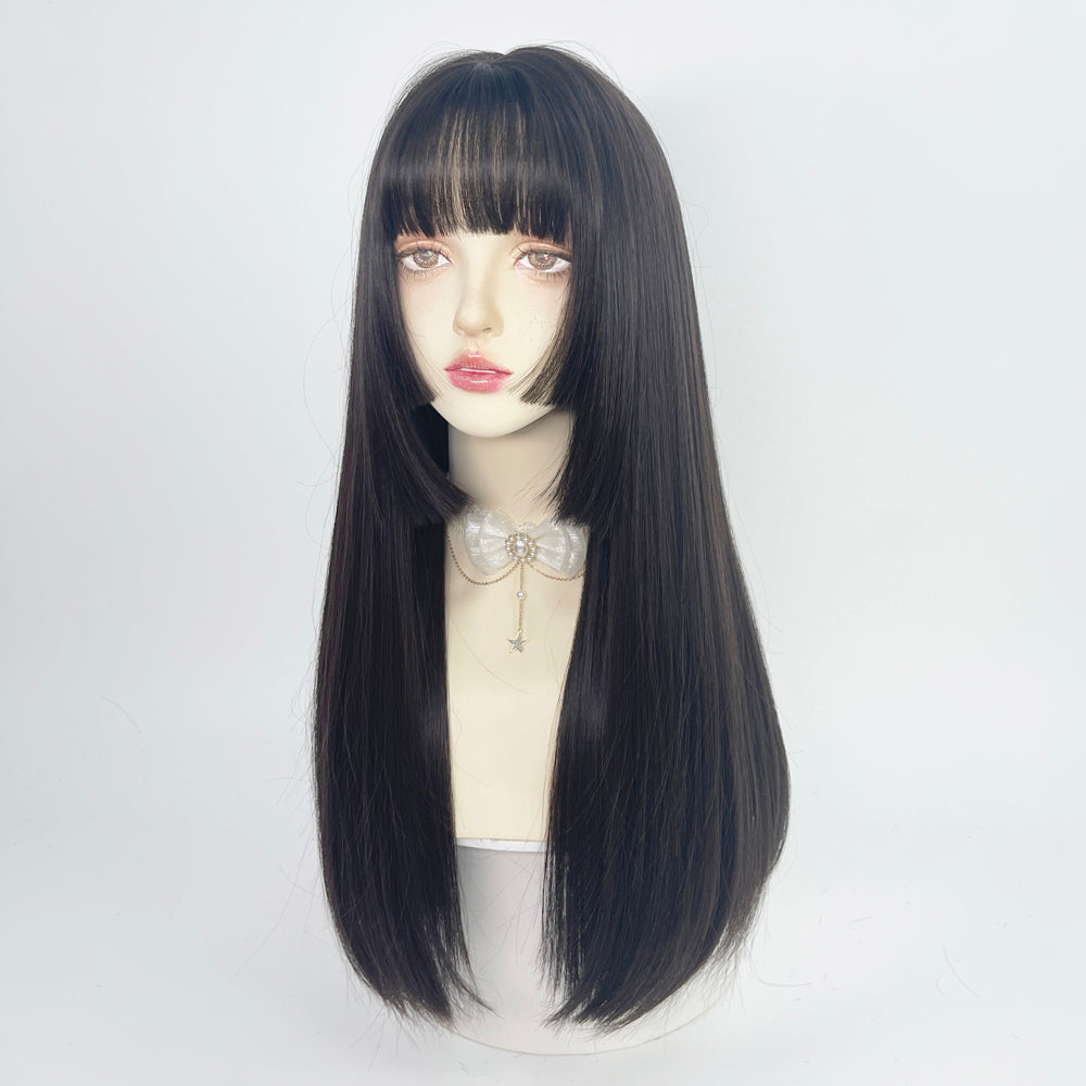 Medium long straight wig KF90276