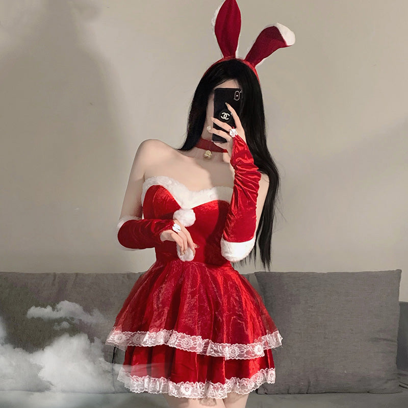 Bunny Christmas Dress   (5-PIECE SET）KF82470