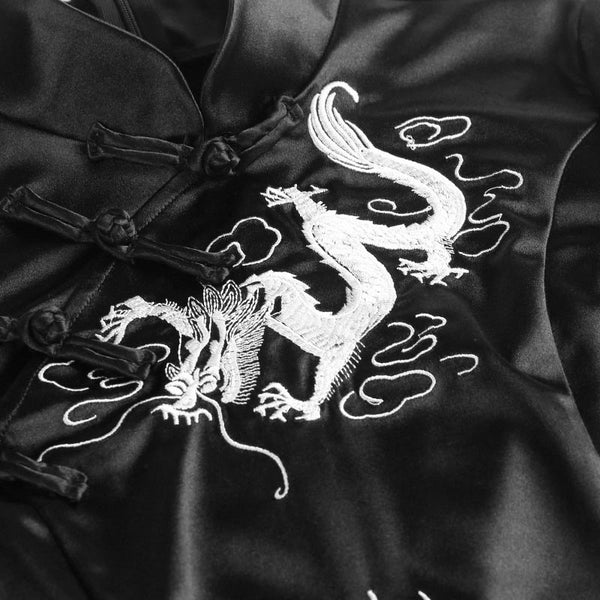 Dark Dragon Embroidery Cheongsam KF81269
