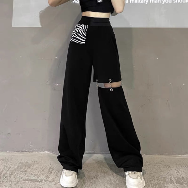 Black High Waist Wide Leg Pants  KF30192