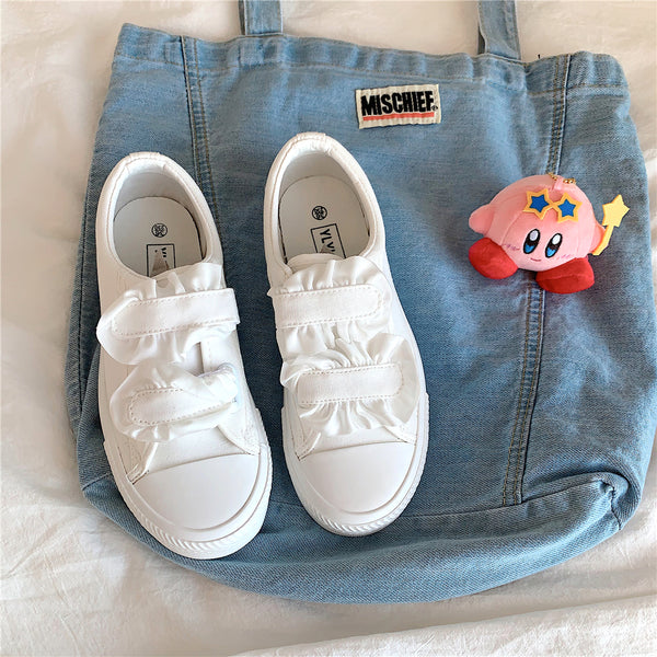 cute canvas white shoes  KF82557