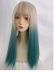 Gradient long straight wig KF81650