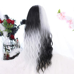 Harajuku black and white wig KF81201