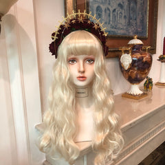 White long curly wig KF81264