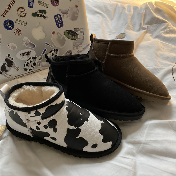 Cow Graffiti Snow Boots  KF83048